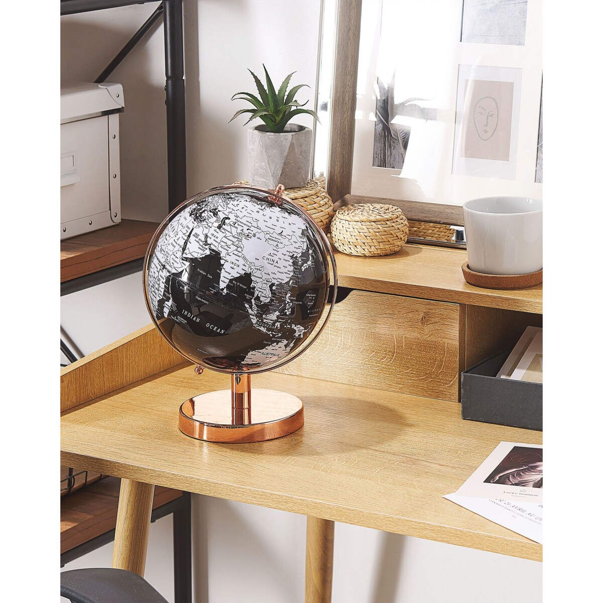 Globus 28 cm biało-czarny CABOT