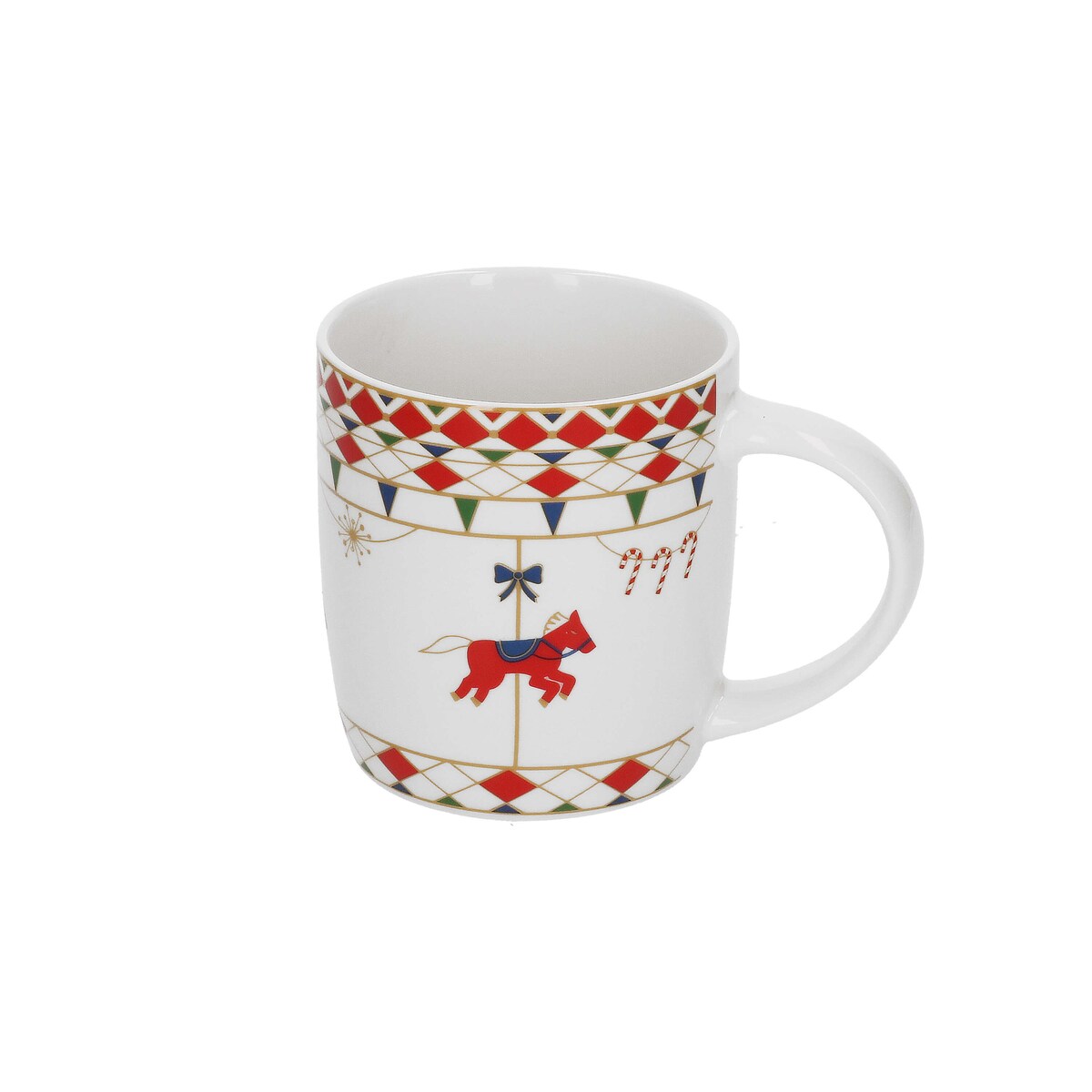 Kubek Xmas Carousel - Biały, Pojemność - 370 ml