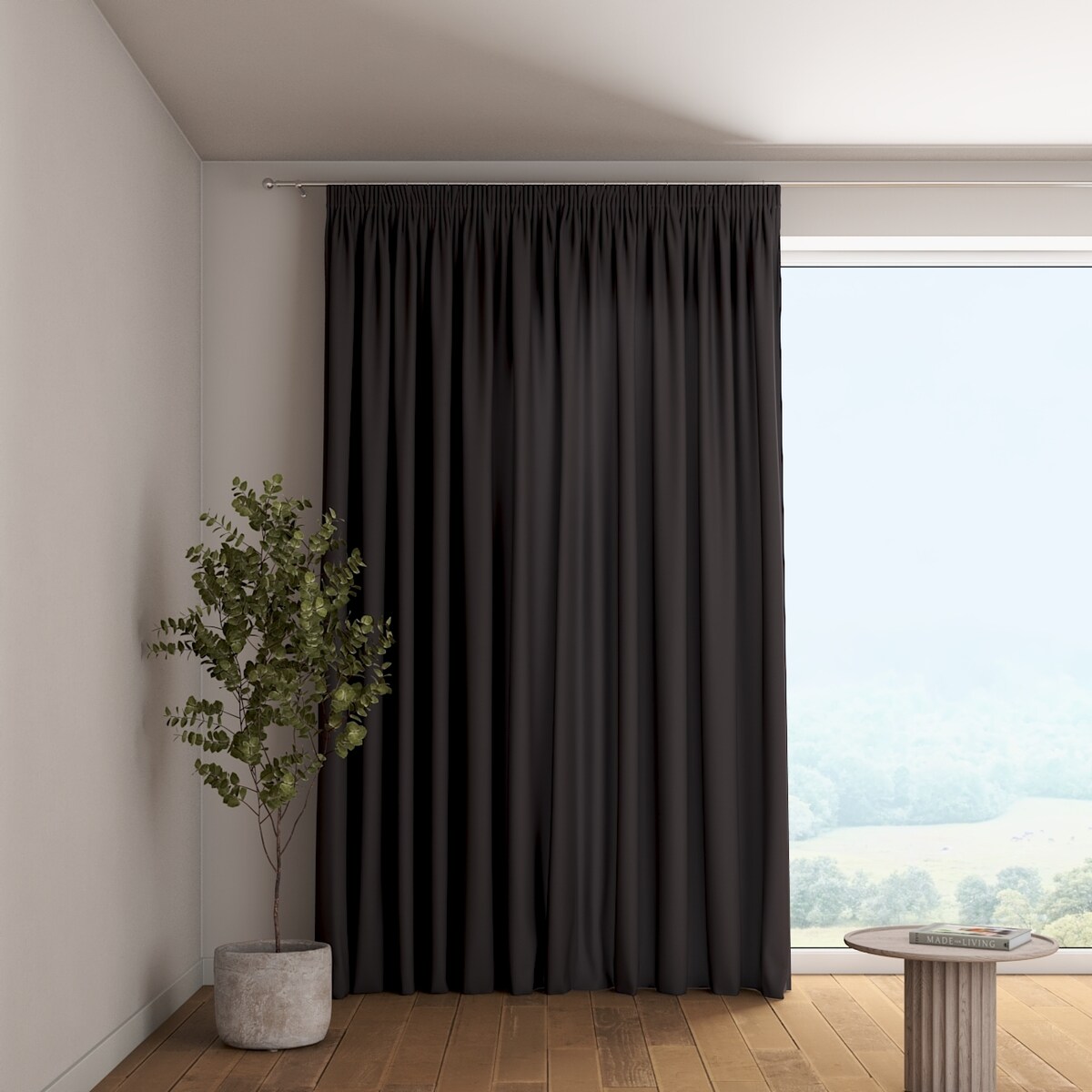 Zasłona na taśmie marszczącej 1 szt. 130x245 shadow grey (grafitowy)