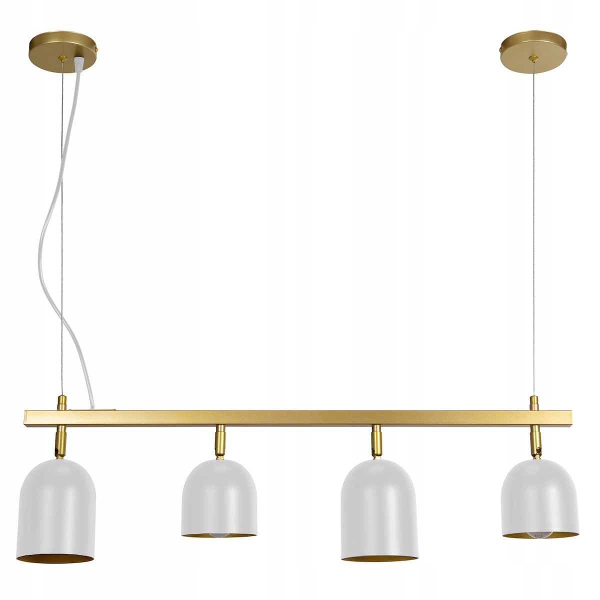 Lampa Sufitowa Wisząca Metalowa Biały White Gold