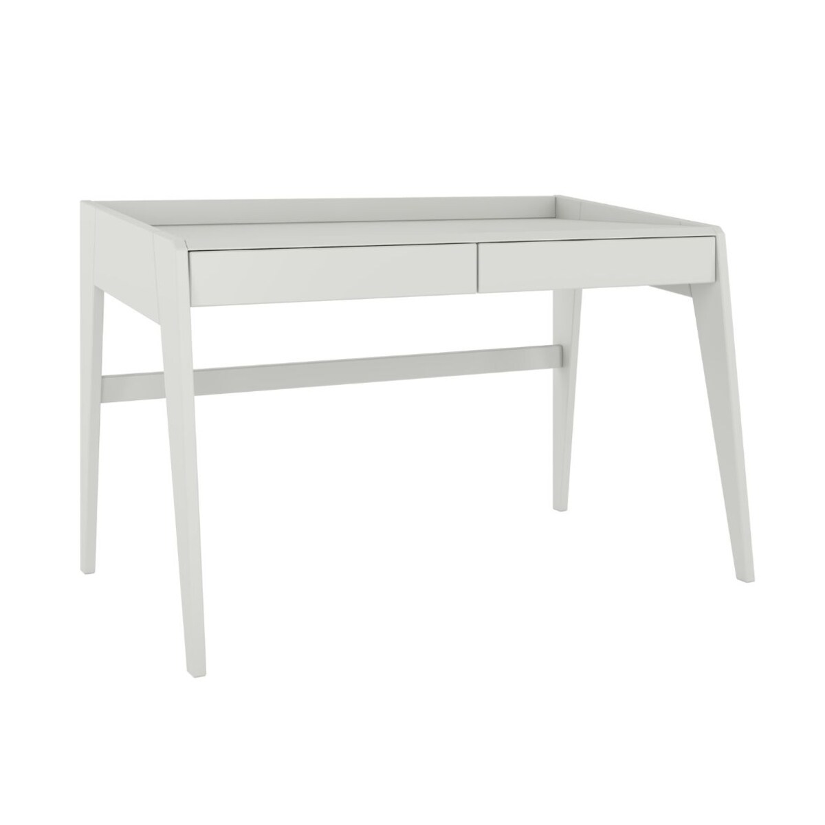 Drewniane bukowe biurko / toaletka z szufladami Visby LISA / kolor szary mleczny