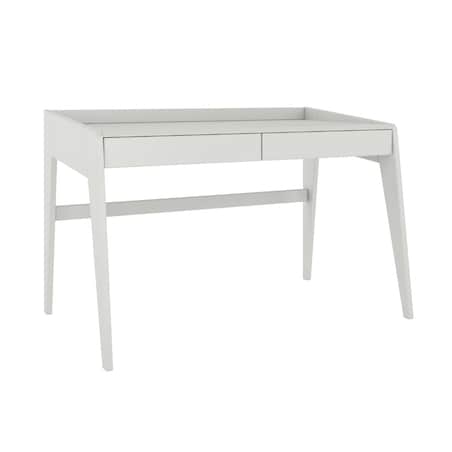 Drewniane bukowe biurko / toaletka z szufladami Visby LISA / kolor szary mleczny