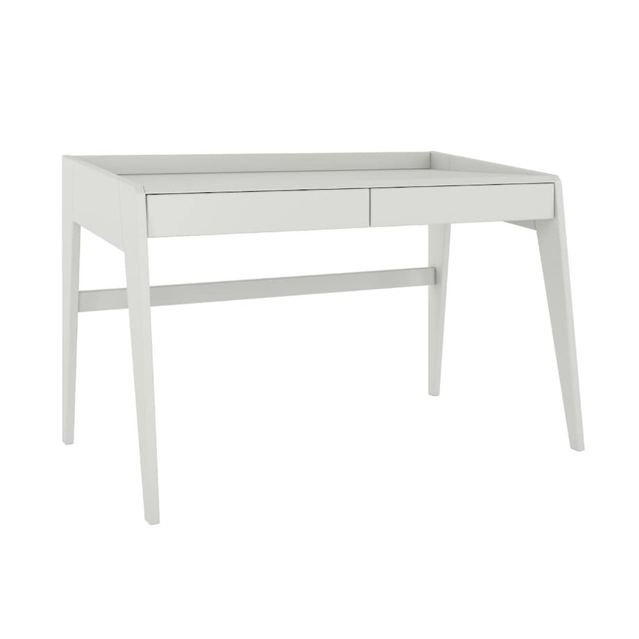 Drewniane bukowe biurko / toaletka z szufladami Visby LISA / kolor szary mleczny