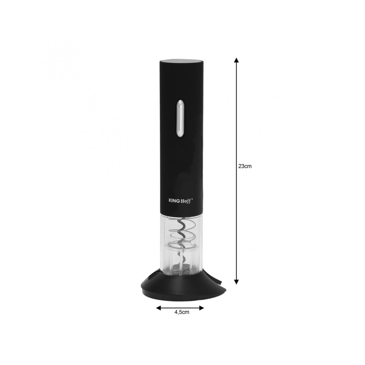 Elektryczny otwieracz korkociąg do wina butelek na baterie czarny KINGHOFF