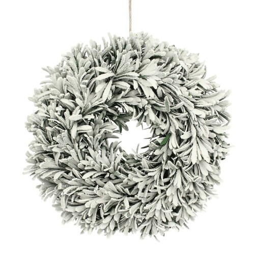 Wianek White Christmas ⌀40cm boże narodzenie, święta, świąteczne, biały-zielony, 40 x 9 cm