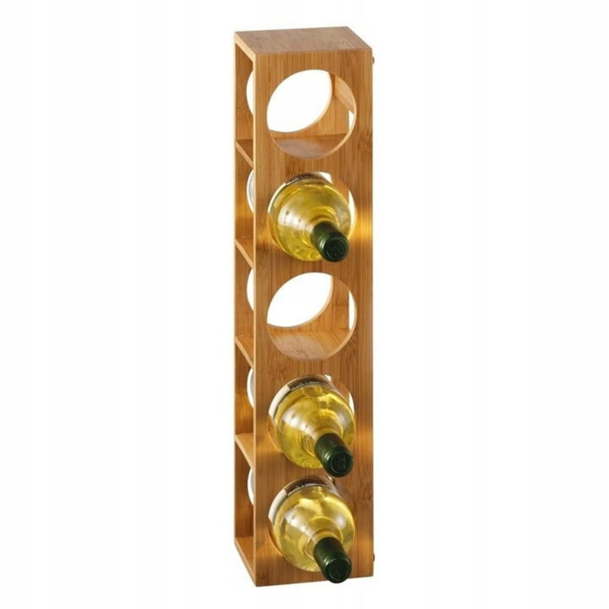 Drewniany Stojak Regał Półka na Wino 5 Butelek Bambusowy Boho Zeller