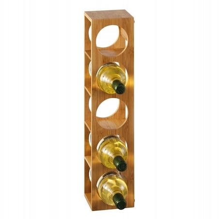 Drewniany Stojak Regał Półka na Wino 5 Butelek Bambusowy Boho Zeller