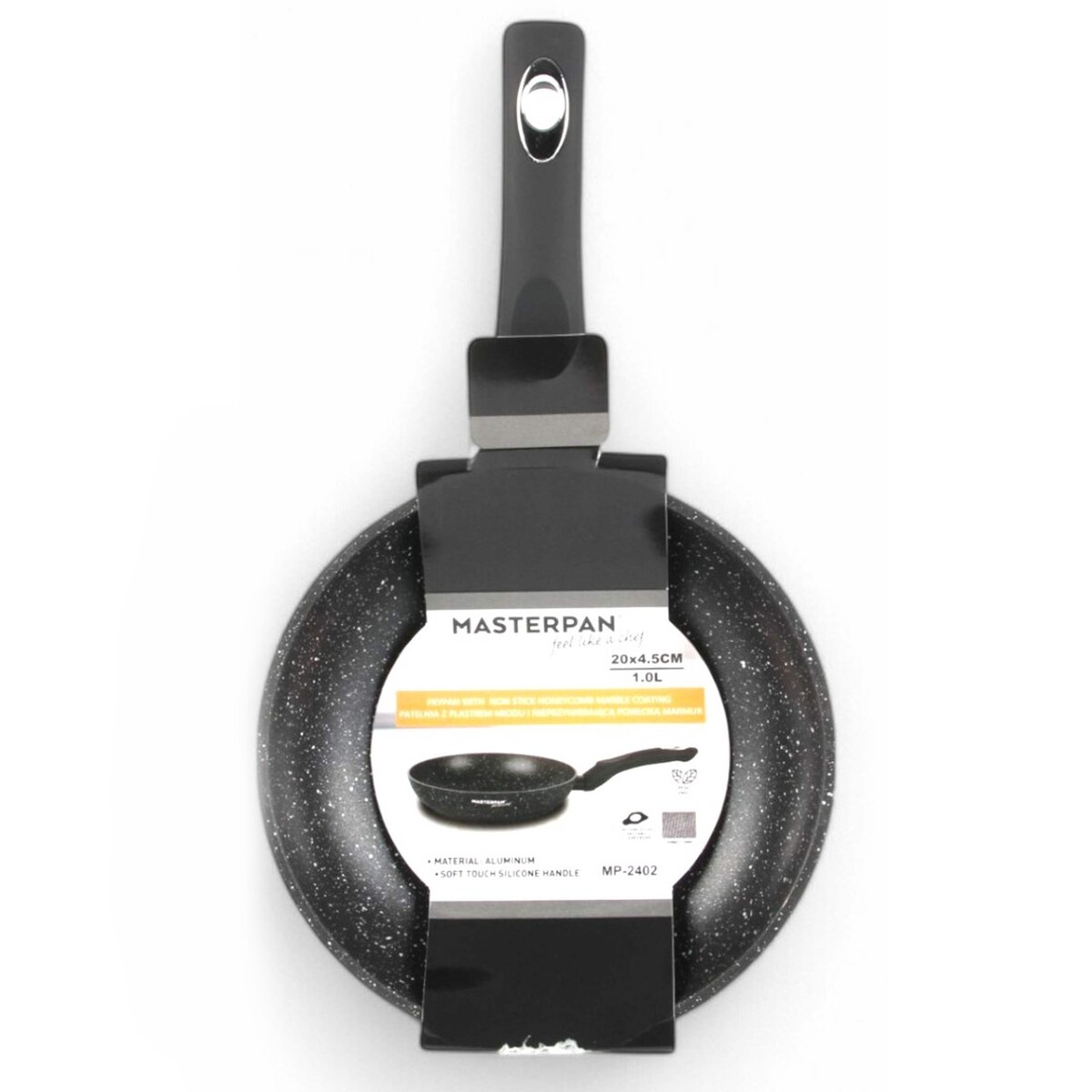 Patelnia Granitowa 20 Cm Plaster Miodu Indukcja Gaz 1.0L Wysoka 4.5