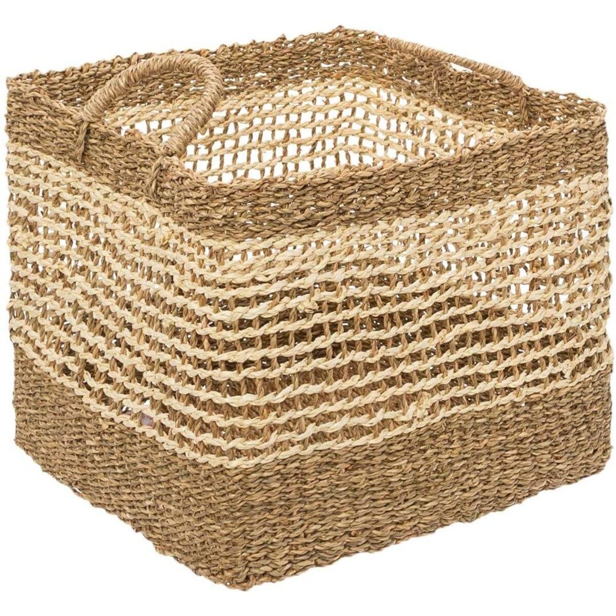 Koszyki do przechowywania z uchwytami, 3 sztuki, wiklina