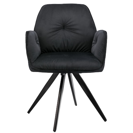 Krzesło welurowe obrotowe PERLA czarne