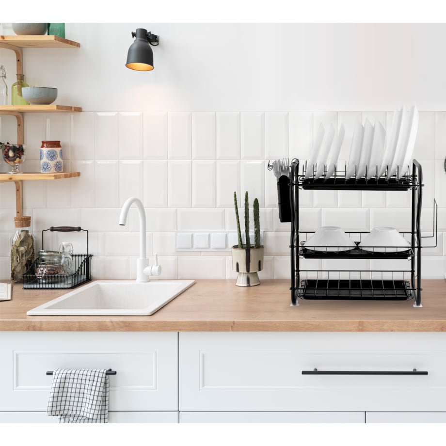 Duża suszarka do naczyń trzypoziomowa stojąca Massido