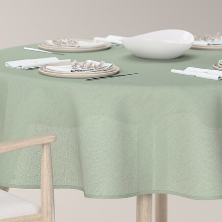 Obrus okrągły 130 x 130 cm eukaliptusowo zielony