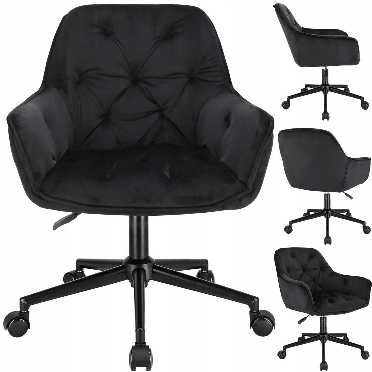 Fotel LARGO czarny na czarnej stopie