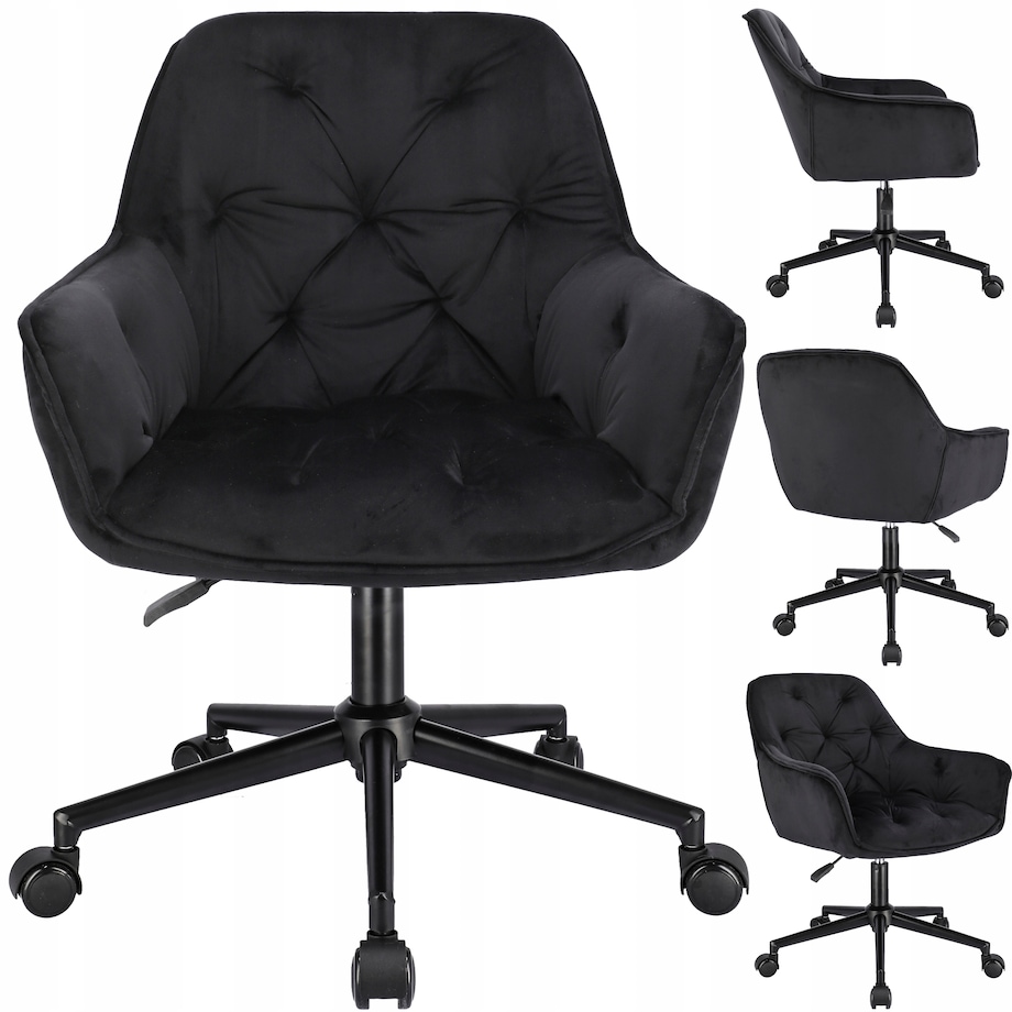 Fotel LARGO czarny na czarnej stopie