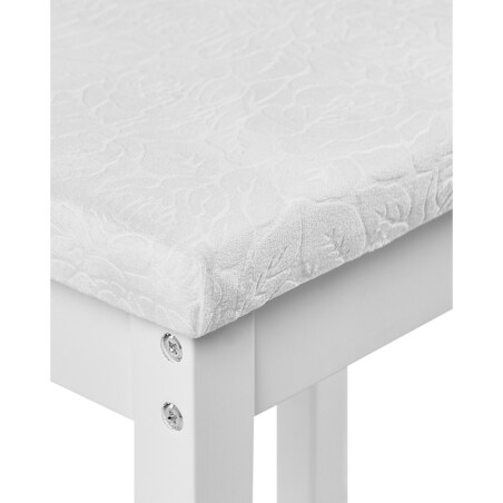 Toaletka 5 szuflad lustro i stołek biała LUMIERE