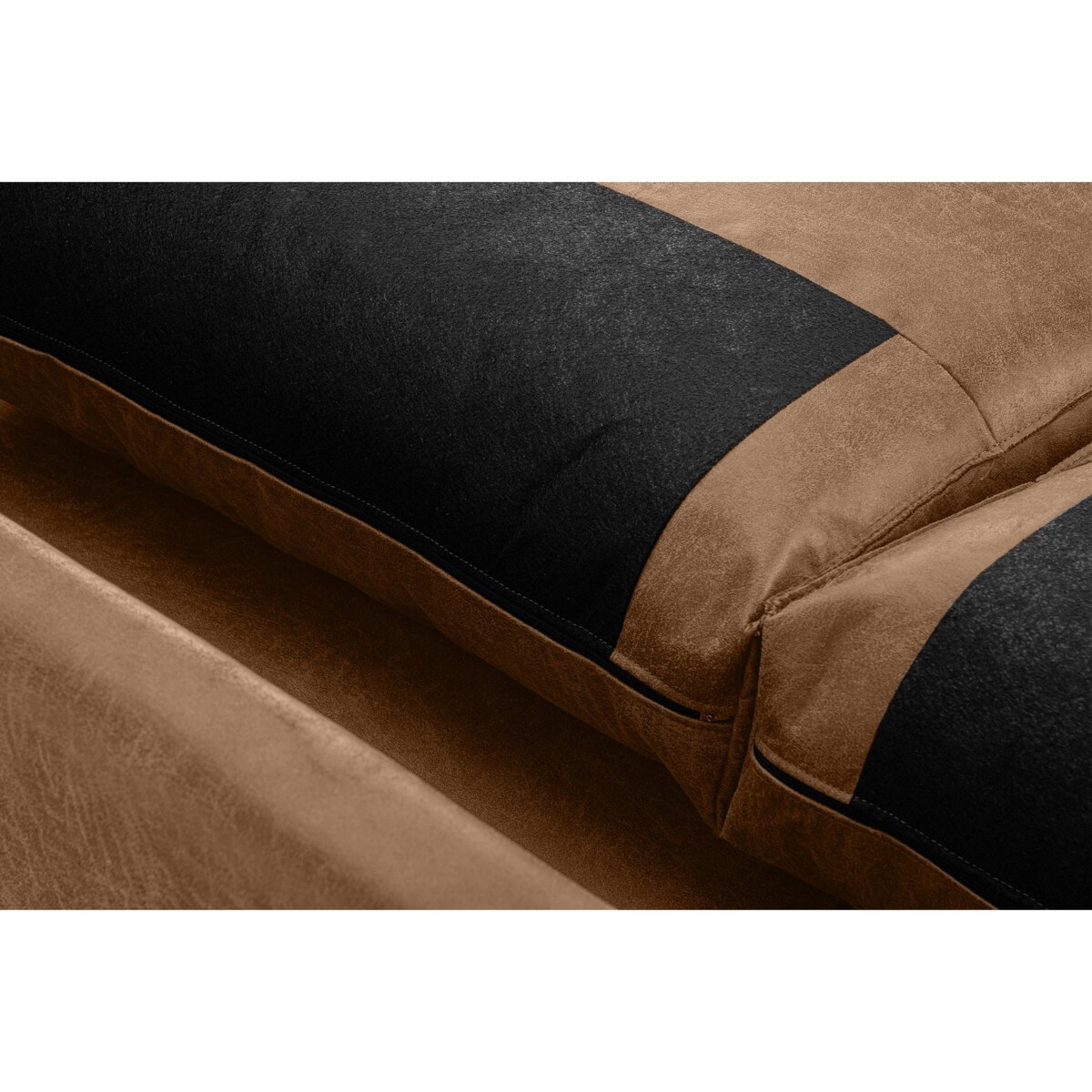 KONSIMO INVIA Narożnik w stylu loft lewy z otomaną ciemny szary brązowy