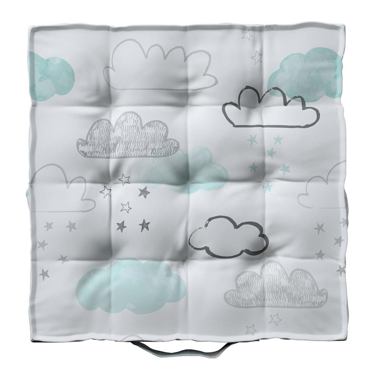 Siedzisko Tomi, ecru-niebieski, 40 x 40 x 6 cm, Magic Collection