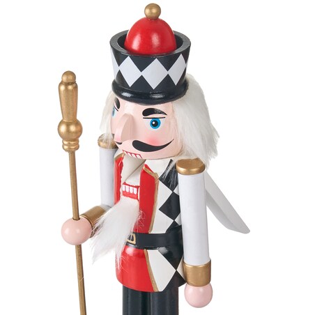 Zestaw 3 figurek dekoracyjnych RICKLEAN Dziadek do orzechów 30 cm Czerwony/ biały