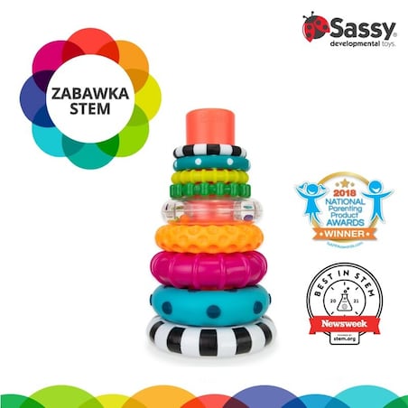 Zabawka STEM: Wieża z krążków, 6 m+, Sassy