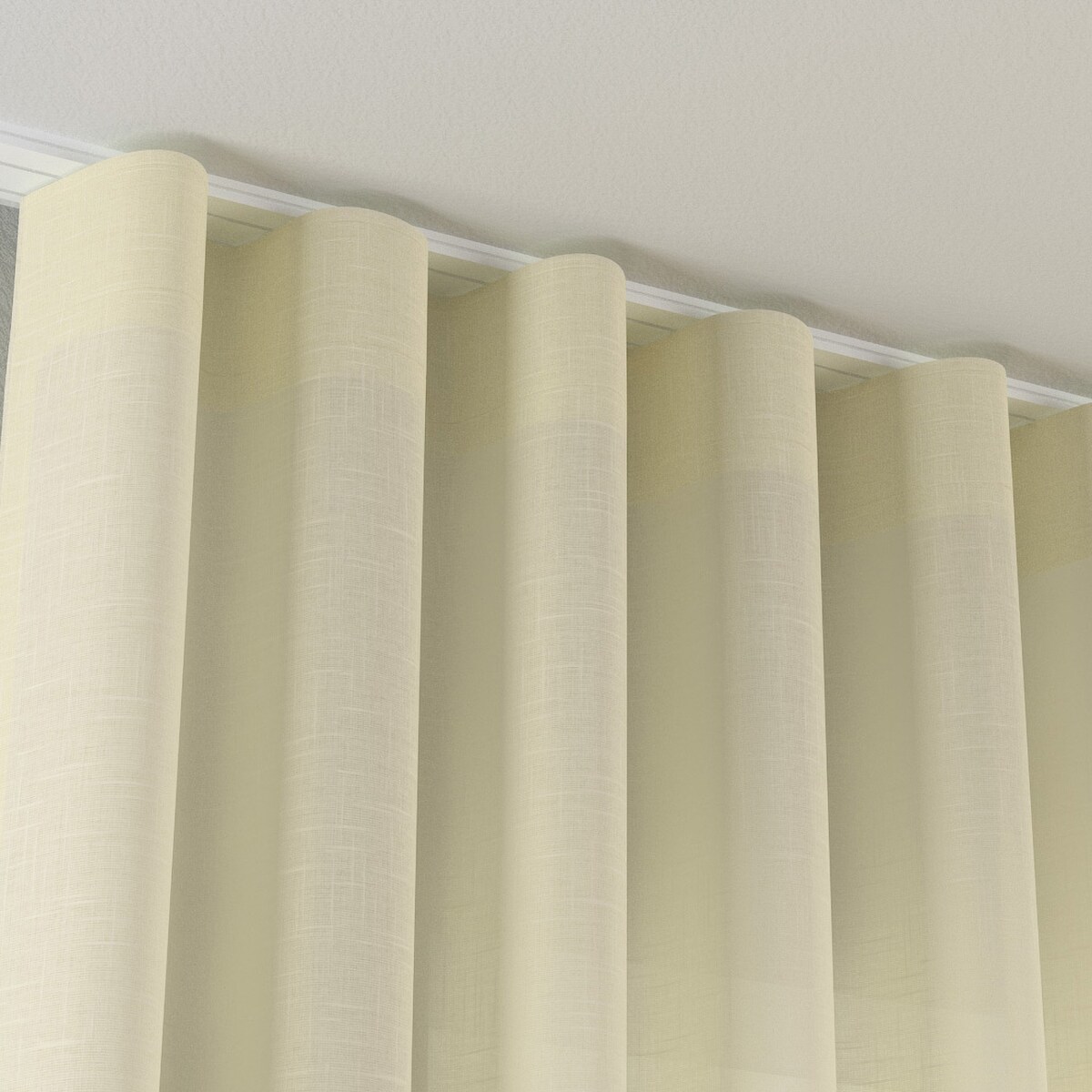 Zasłona na taśmie wave 130x245 prześwitujący ecru