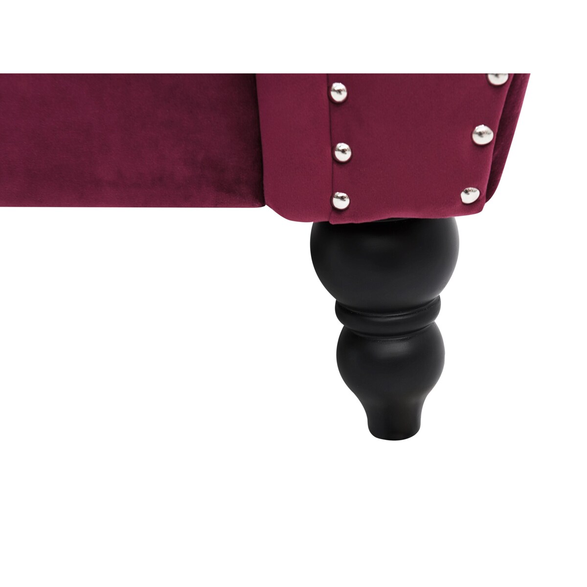 Sofa 2-osobowa welurowa burgundowa SKIEN