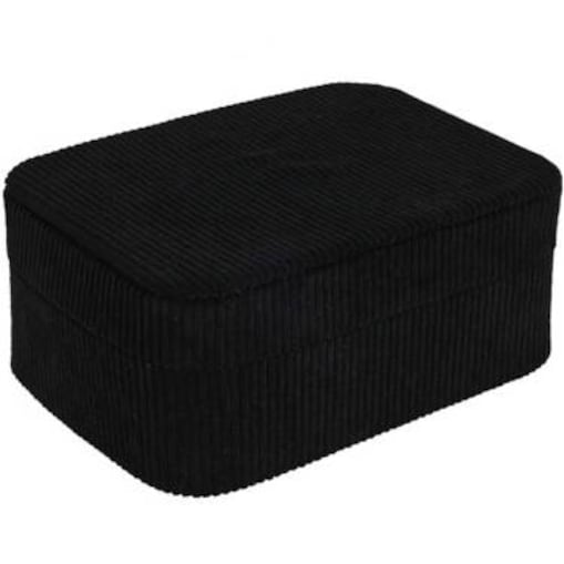 Mała szkatułka na biżuterię, sztruks, 19 x 13,5 x 8 cm