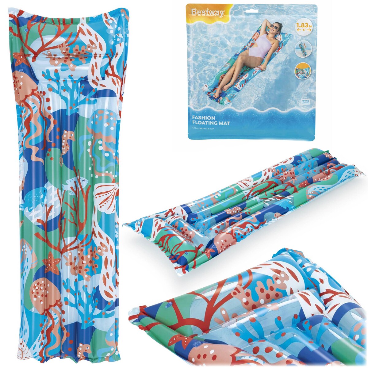 Dmuchany materac do pływania plażowy wodny Bestway 44033-05