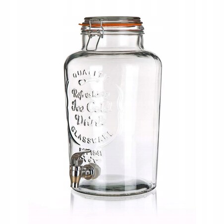 szklany SŁOIK z kranikiem NA NAPOJE lemoniadę 7 L duży do domu i ogrodu