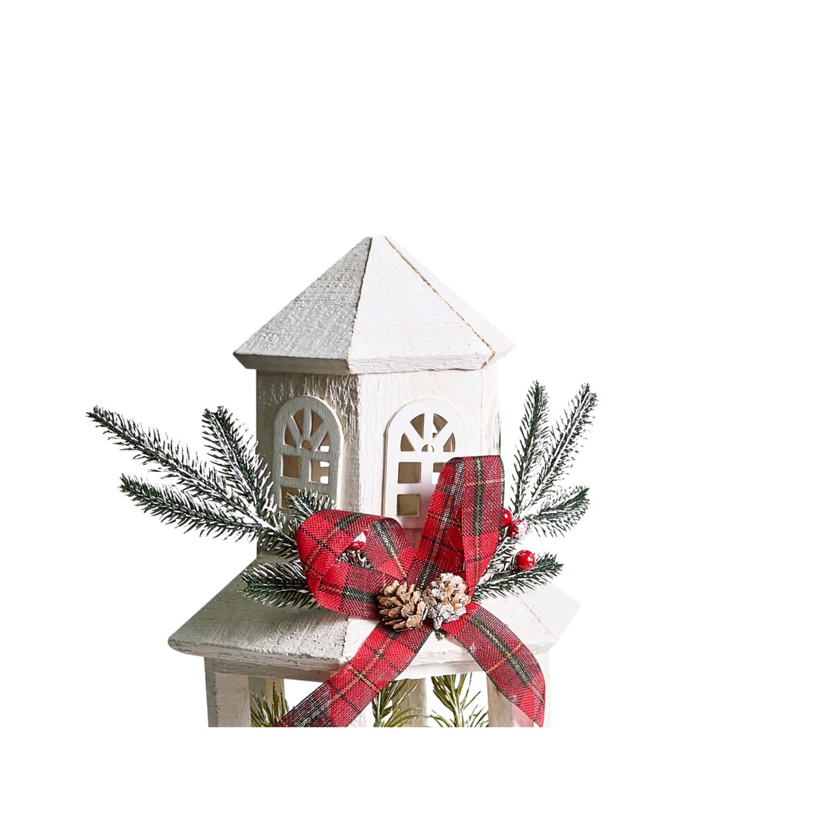 Lampion LED LED SAVIVESI Wzór świąteczny 38 cm Biały