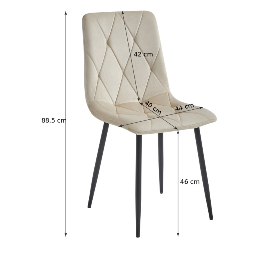 Krzesło Do Jadalni Kuchni Salonu Libra - Granat Aksamit / Nogi Czarne X 4