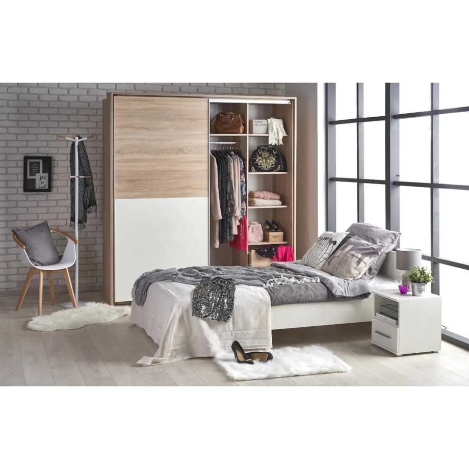 Łóżko pojedyncze Lima 90x200 biały połysk