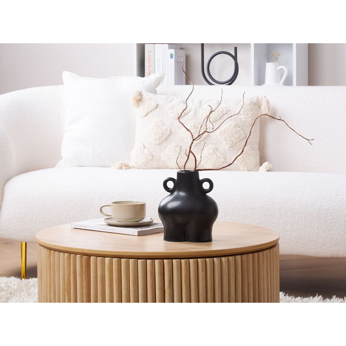 Wazon na kwiaty ceramiczny czarny NAFPLIO