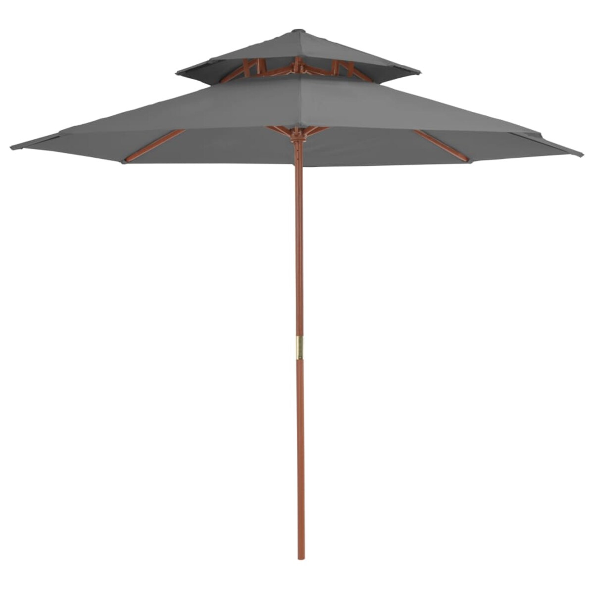 vidaXL Parasol ogrodowy z podwójnym daszkiem, 270 cm, antracytowy