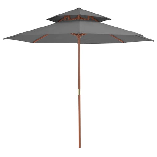 vidaXL Parasol ogrodowy z podwójnym daszkiem, 270 cm, antracytowy