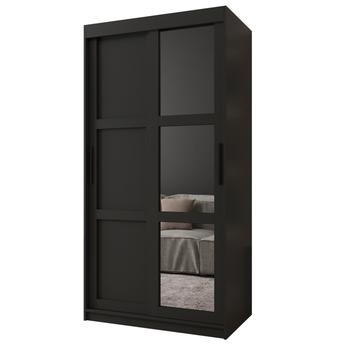 Szafa przesuwna Garderoba MIROR 3 100 czarny