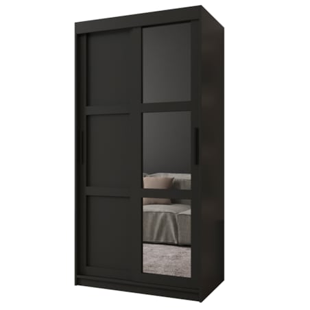 Szafa przesuwna Garderoba MIROR 3 100 czarny