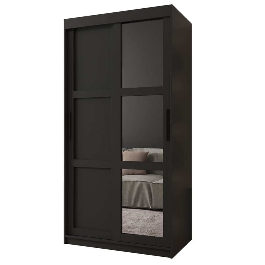 Szafa przesuwna Garderoba MIROR 3 100 czarny