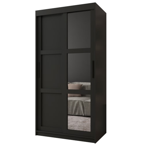 Szafa przesuwna Garderoba MIROR 3 100 czarny