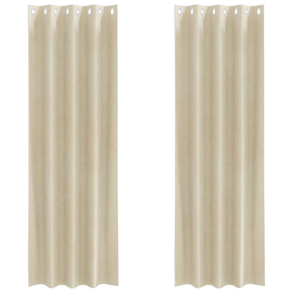 vidaXL Zasłony z zasłonami 2 pcs Kremowy 140 x 260 cm Aksamit