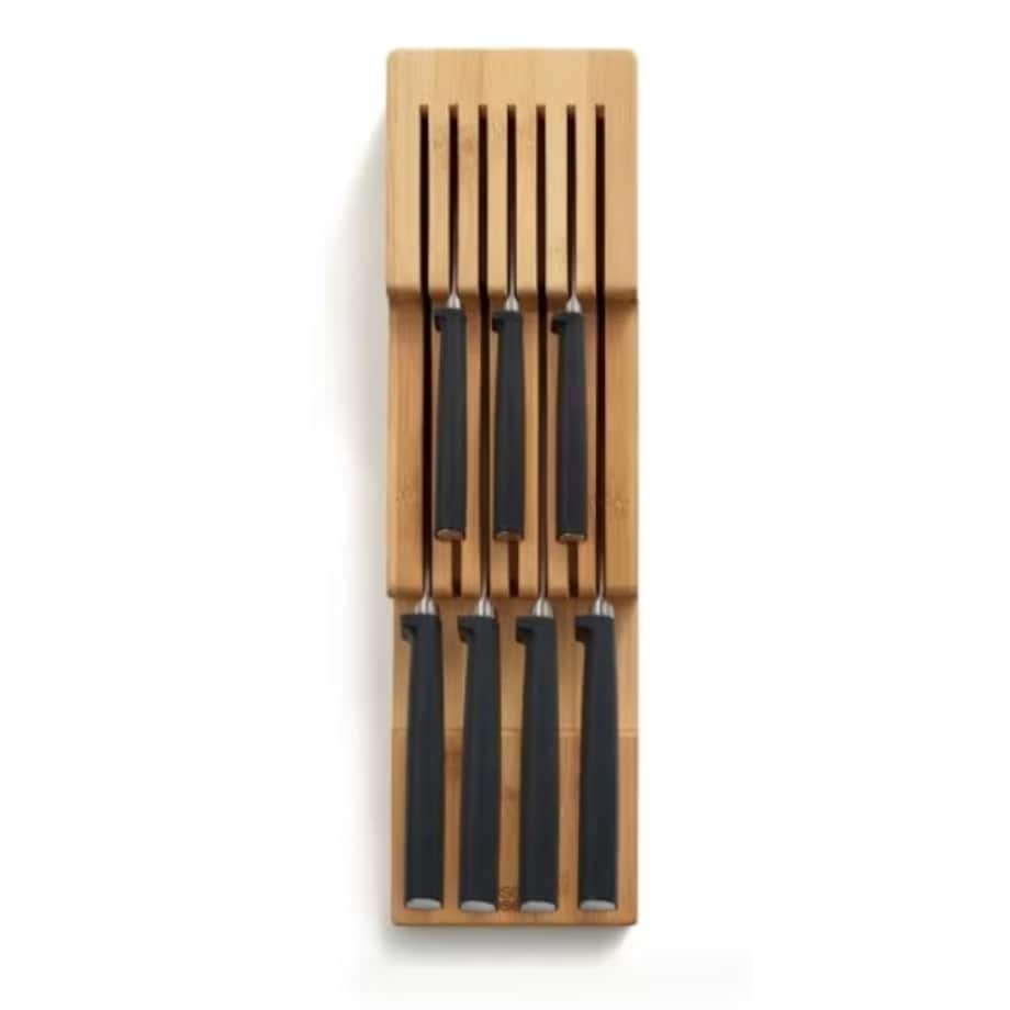 Bambusowy organizer na noże DrawerStore, 8.4 x 11.5 x 39.7 cm, Joseph Joseph