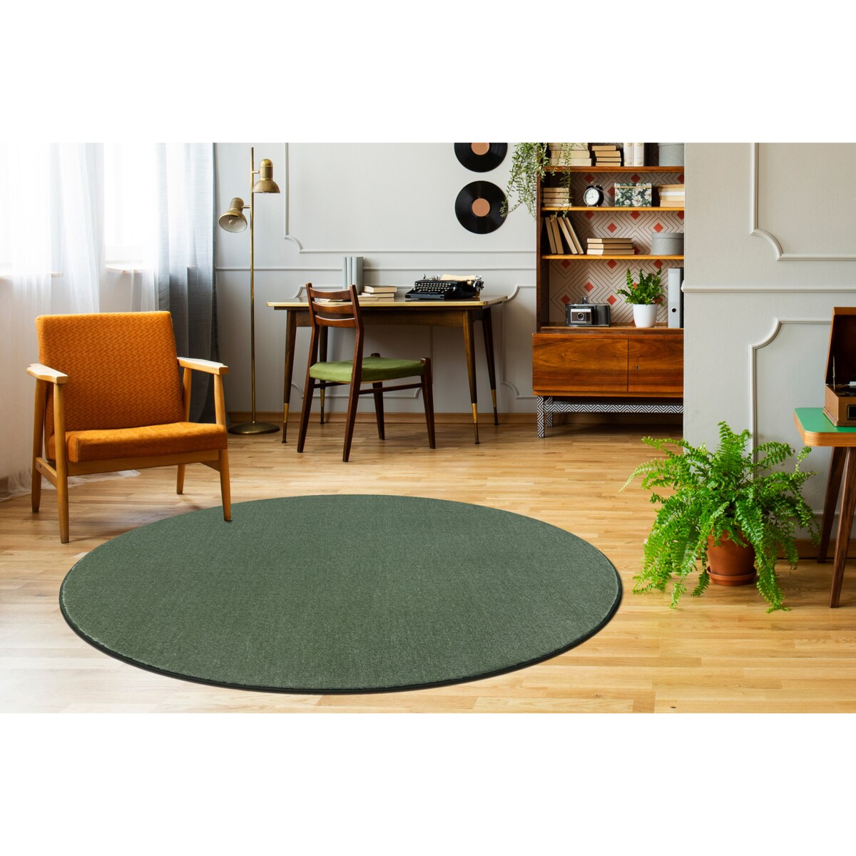 Dywan koło SEDUCTION zielony 26 miękka, koło 133 cm