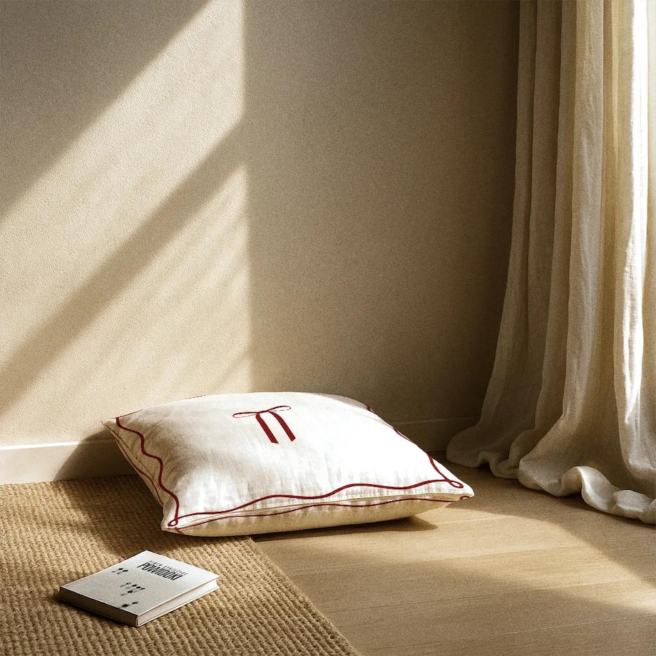 Poduszka świąteczna - elegancka kokardka