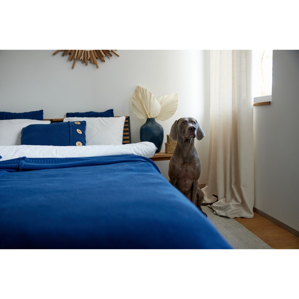 Narzuta klasyczna granatowa, 220 x 240 cm, La Manta