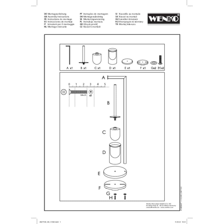 Stojak na szczotkę WC z uchwytem na papier 2w1 FERLA