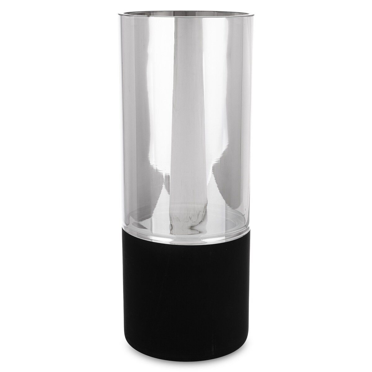 Wazon szklany czarno-srebrny 30x12 cm VIVIANA