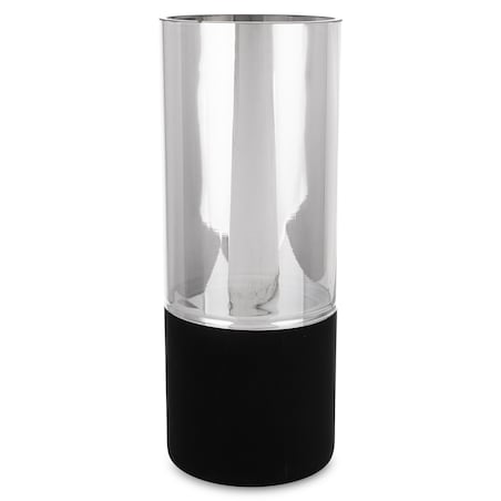 Wazon szklany czarno-srebrny 30x12 cm VIVIANA