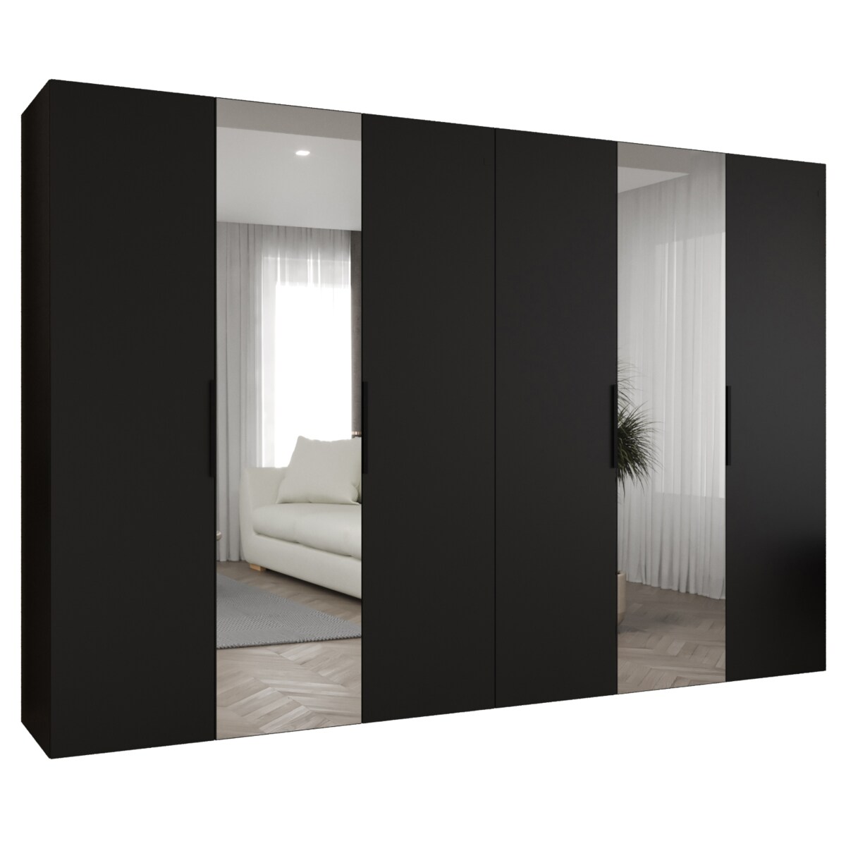 Szafa uchylna otwierana MARBELLA 2 300 wys. 202 cm Czarny + u. Czarny