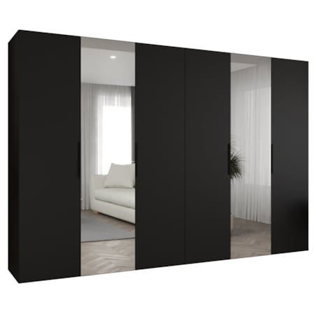 Szafa uchylna otwierana MARBELLA 2 300 wys. 202 cm Czarny + u. Czarny