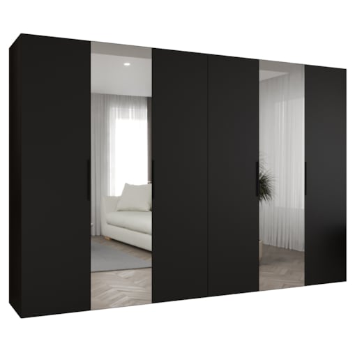 Szafa uchylna otwierana MARBELLA 2 300 wys. 202 cm Czarny + u. Czarny