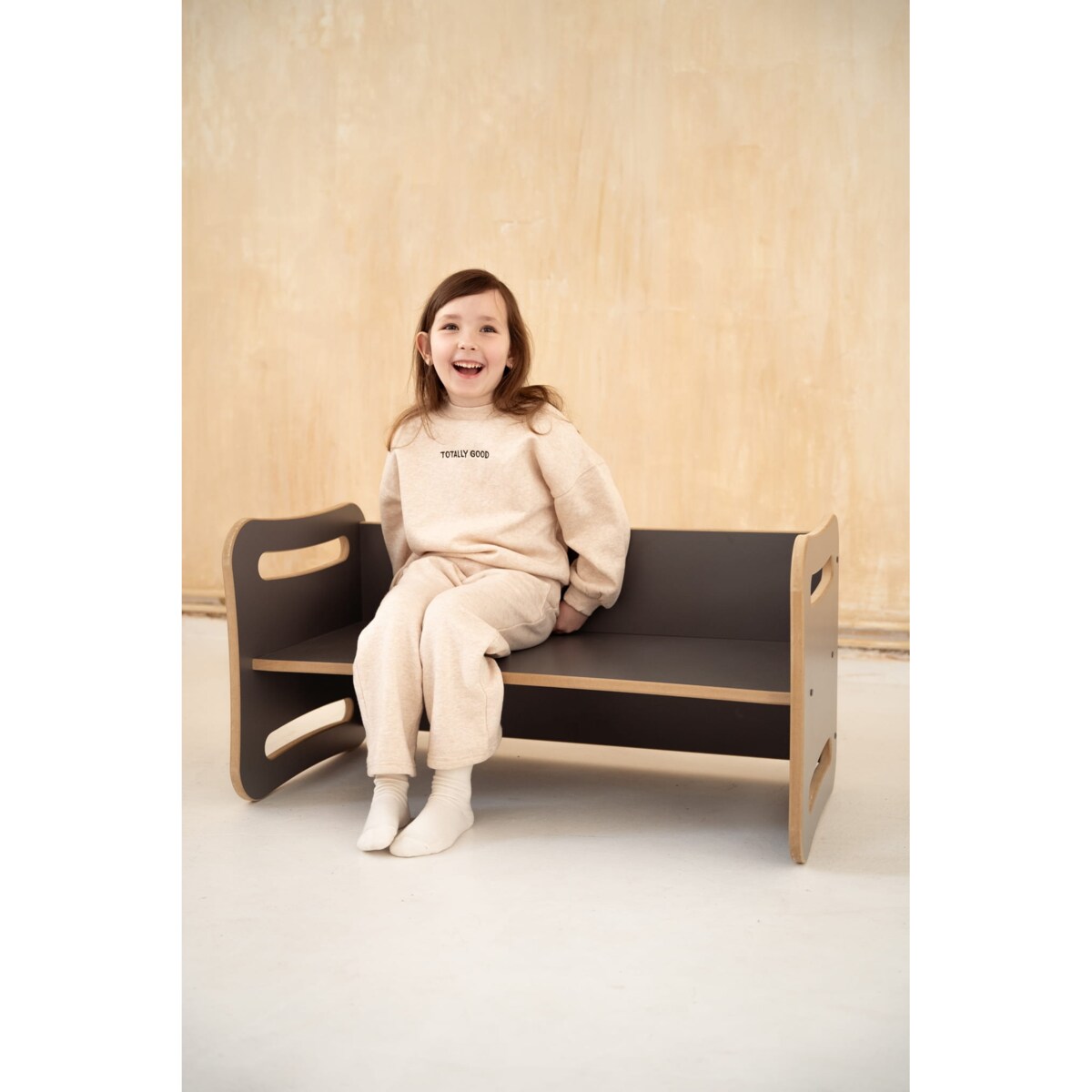 Krzesełko / stolik 2w1 - LONGY - szary